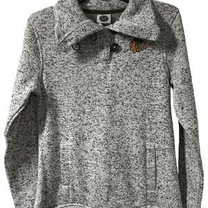 Chicago Blackhawks Womens Pullover Sweater Grey Speckled NHL‎ Logo Size S 4/6